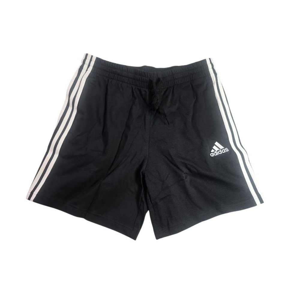 Adidas Mens Essentials 3 Stripe Shorts Black‎ White Athletic Gym Size L